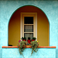 muro blu e la Finestra, blue wall and window