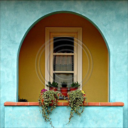 muro blu e la Finestra, blue wall and window